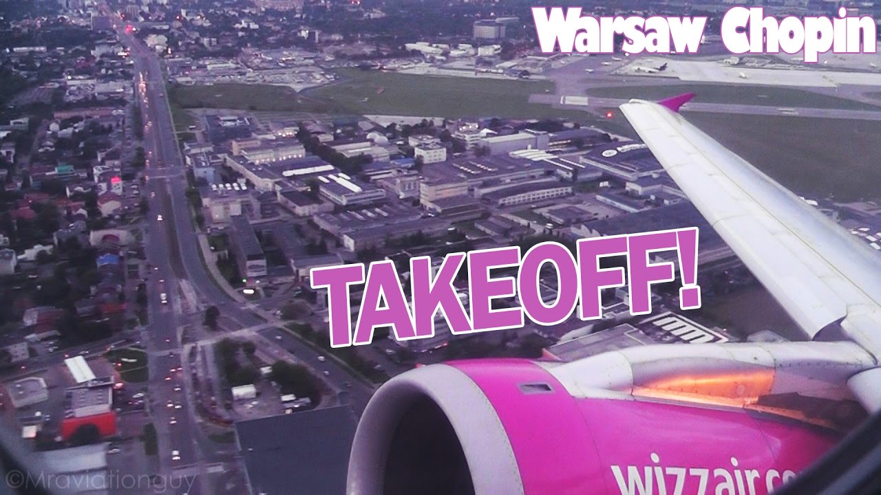 ENGINE BUZZ + GREAT VIEWS! WizzAir Airbus A320 Evening Takeoff from Warsaw Chopin (WAW/EPWA)