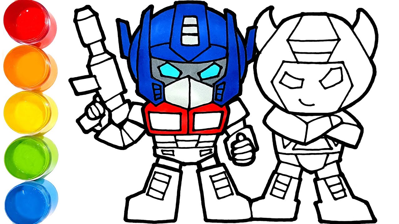 Transformers Optimus Prime dan Bumblebee Warna-Warni Belajar Menggambar dan Mewarnai untuk Anak