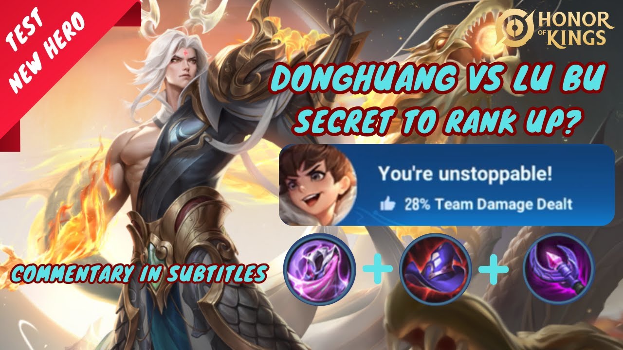Donghuang VS Lu Bu | Easily Counter Lu Bu with this Build | Secret Clash Lane Hero for Easy Rank Up?
