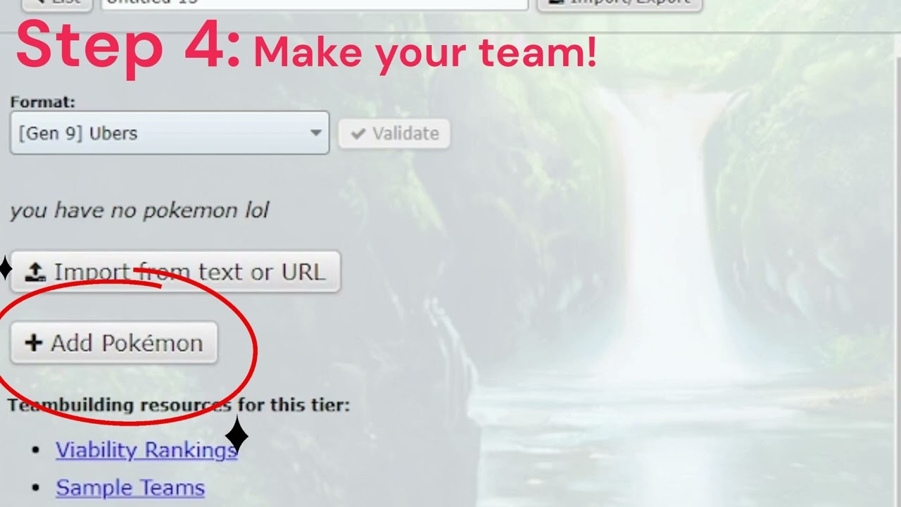 Tutorial: How to make a team in Pokemon Showdown!