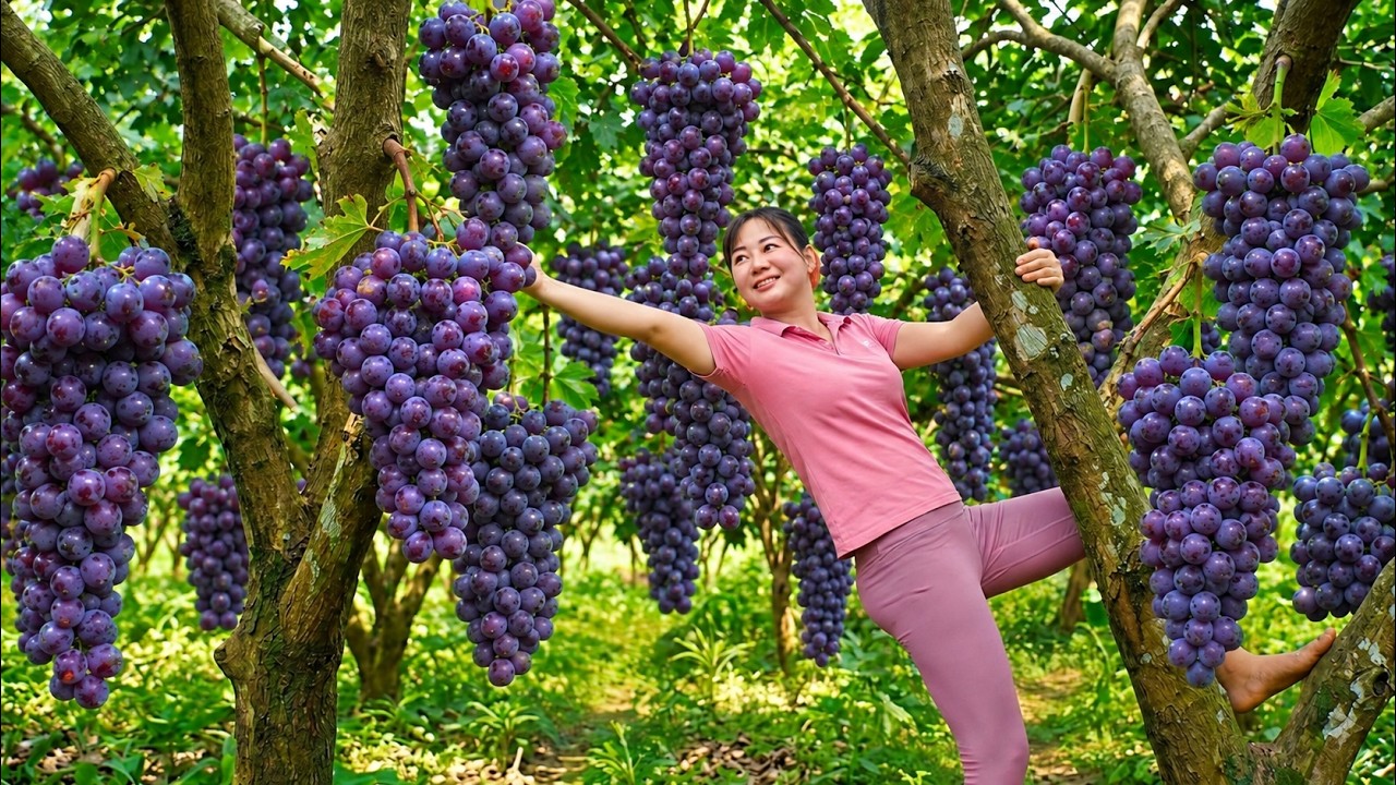 Harvesting Giant Grapes | Harvesting And Taking Them To The Market | Lisa's Daily Life