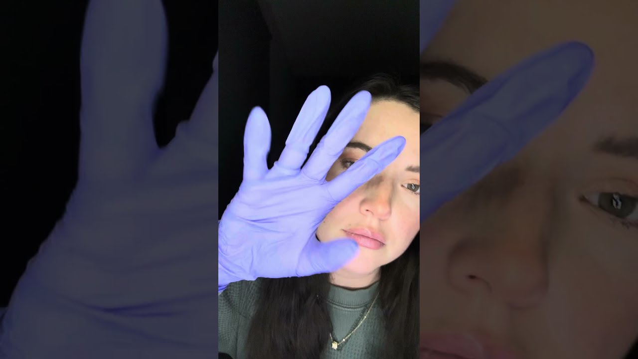 ASMR looking over you with my latex gloves (minimal talking, hand movements/gum chewing)
