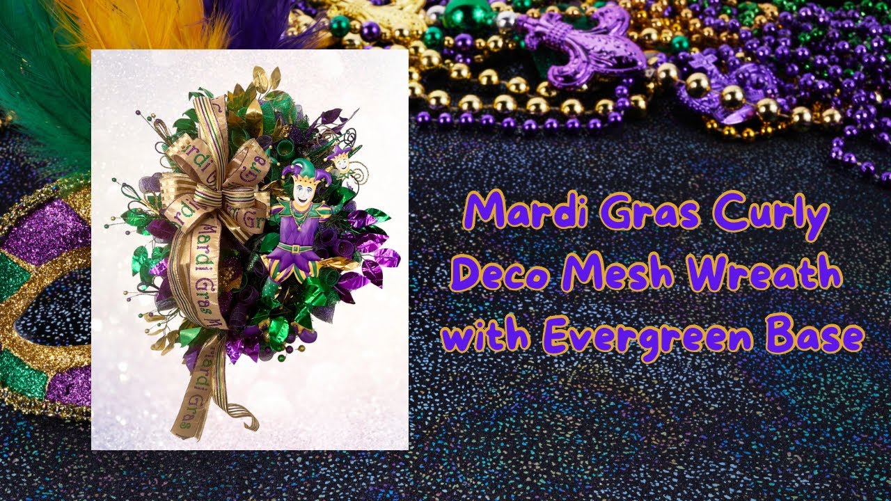 Mardi Grass Deco Mesh Wreath |Crafting with Hard Working Mom