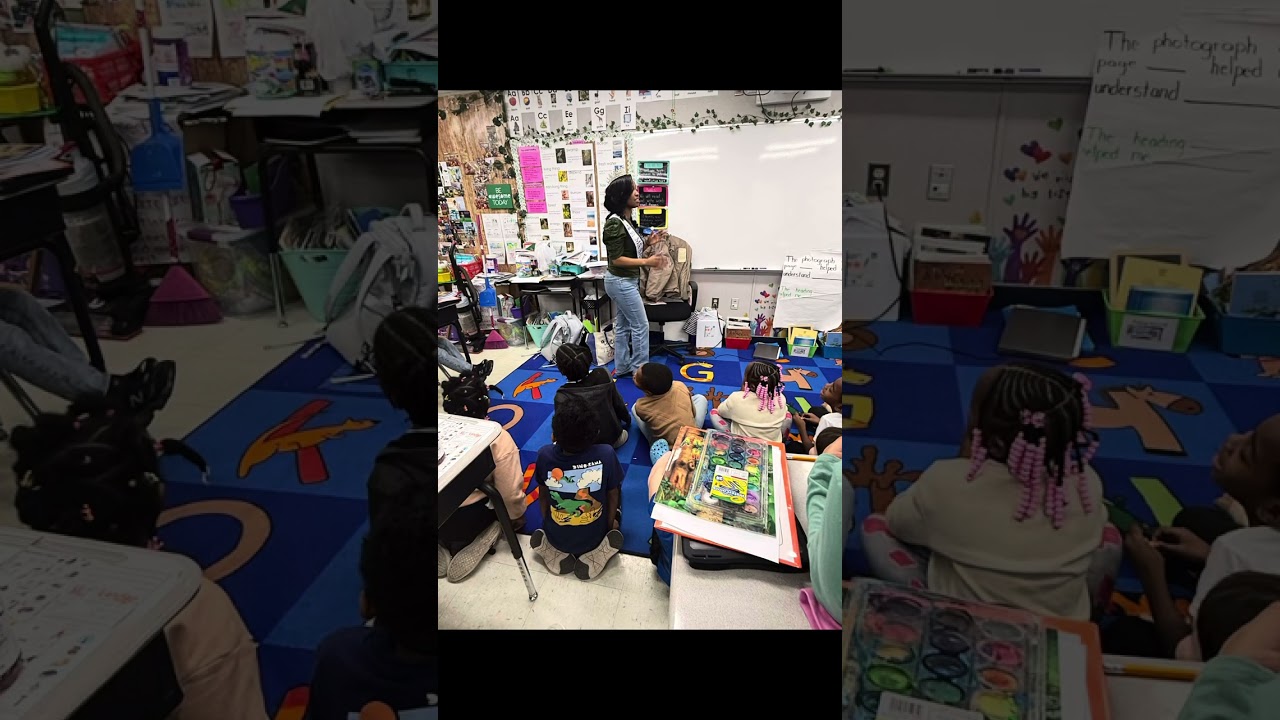 Ms. Salisbury visits 2nd Grader