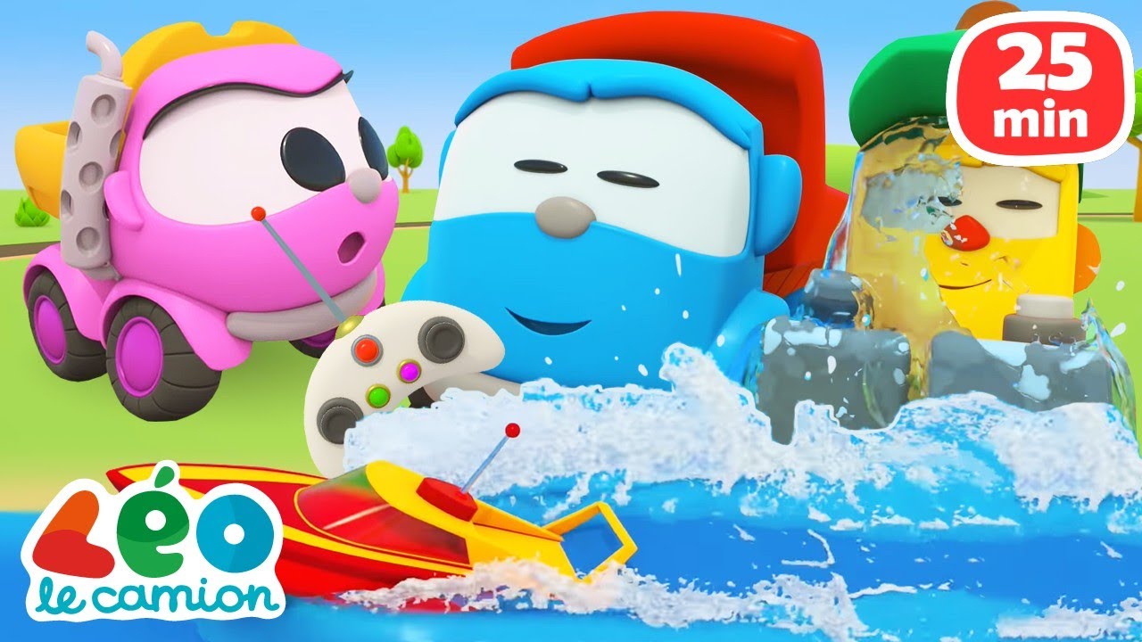 25 MIN Dessin animé pour enfants. Léo le camion curieux construit des jouets aquatiques.