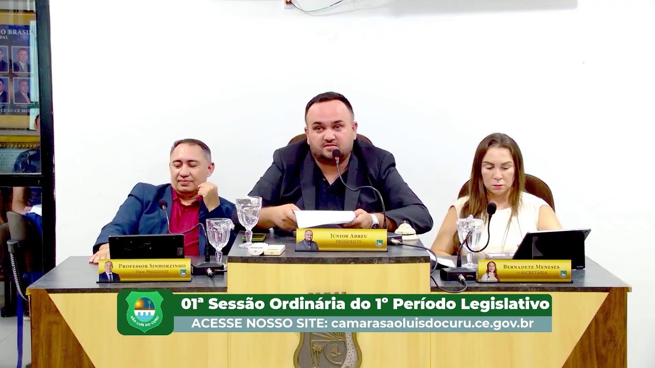 01ª Sessão Ordinária do 1º Período Legislativo da Câmara Municipal de São Luís do Curu - 2026