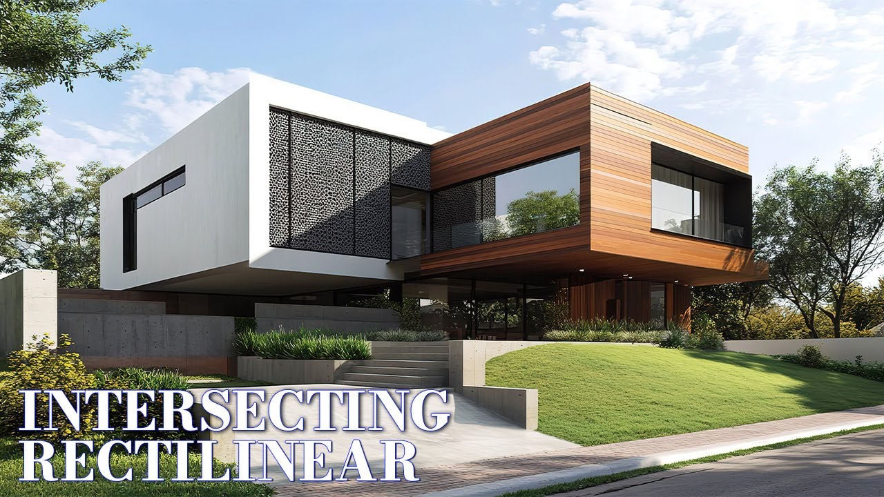 Modern Luxury House Design with Intersecting Rectilinear Structure