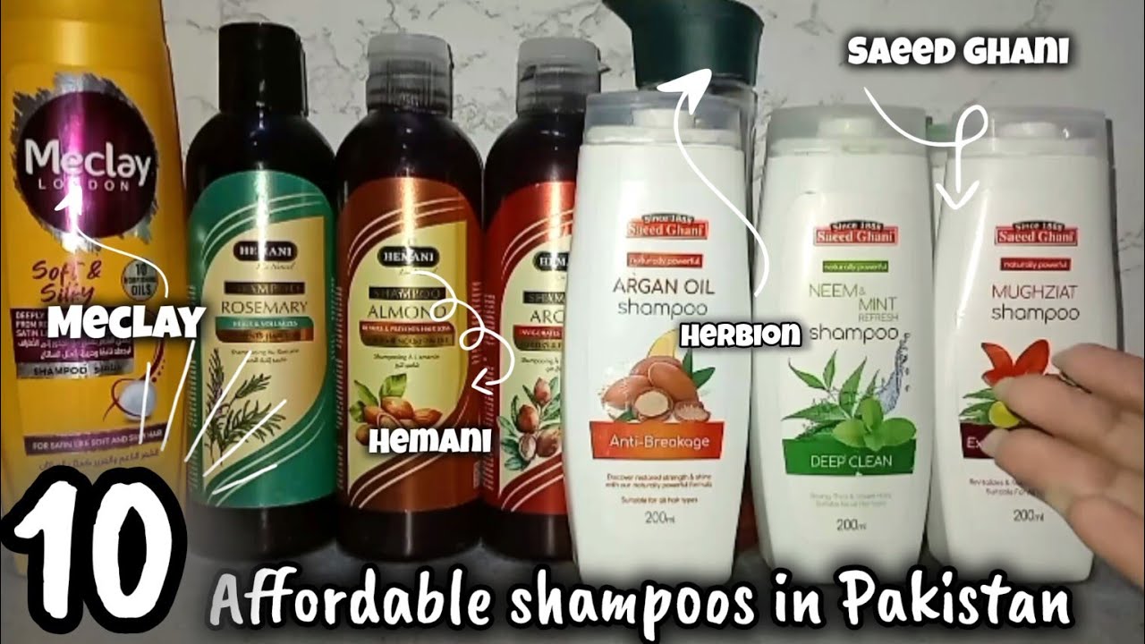 Reviewing 10 AFFORDABLE SHAMPOOS in Pakistan|Saeed ghani, WB Hemani, Herbion, Meclay london and more