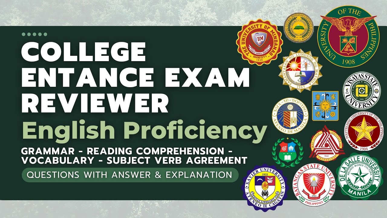College Entrance Exam Reviewer | English Proficiency Test 1 | Questions with Answers and Explanation
