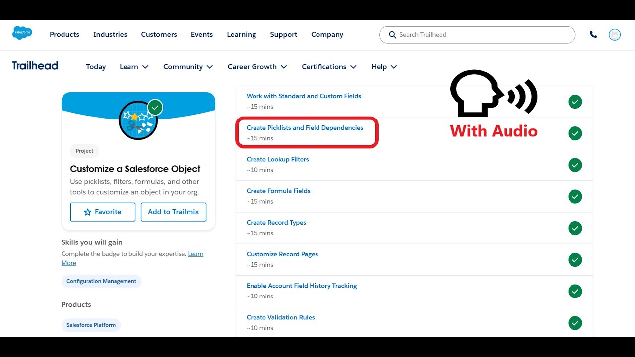 Создание списков выбора и зависимостей полей | Настройка объекта Salesforce | Trailhead | Salesforce