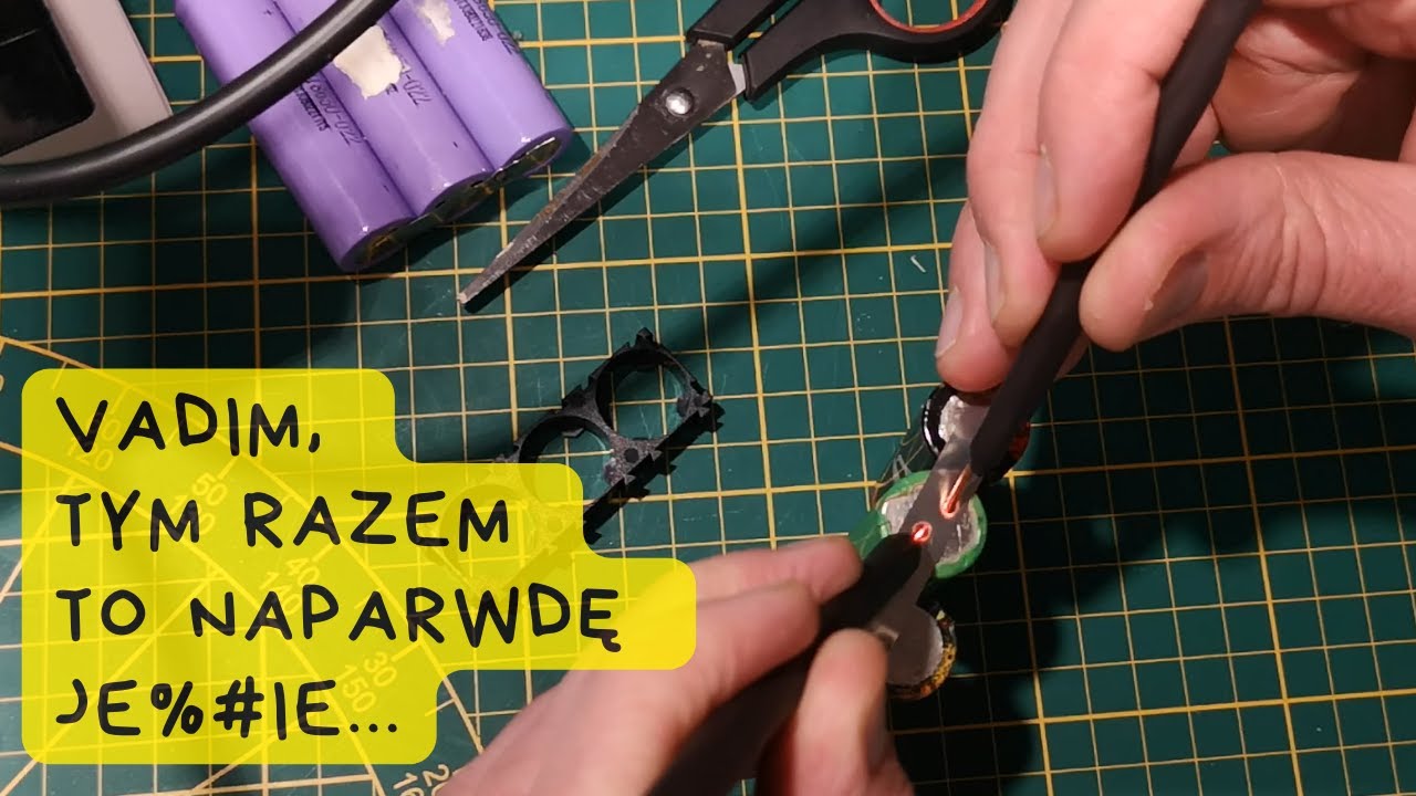 Uczę się zgrzewać ogniwa 18650 tanią zgrzewarką punktową z Aliexpress