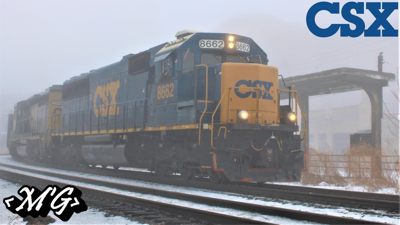 Ex-Conrail SD50-3 Cuts Through Dense Fog