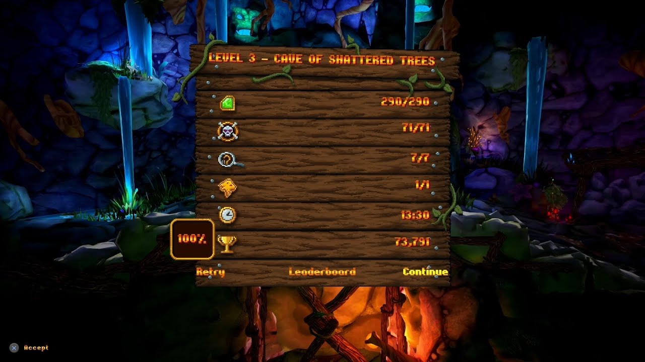 Rad Rodgers | Lvl.3 - Cave of Shattered Trees (100%) | PS4 (Solved)