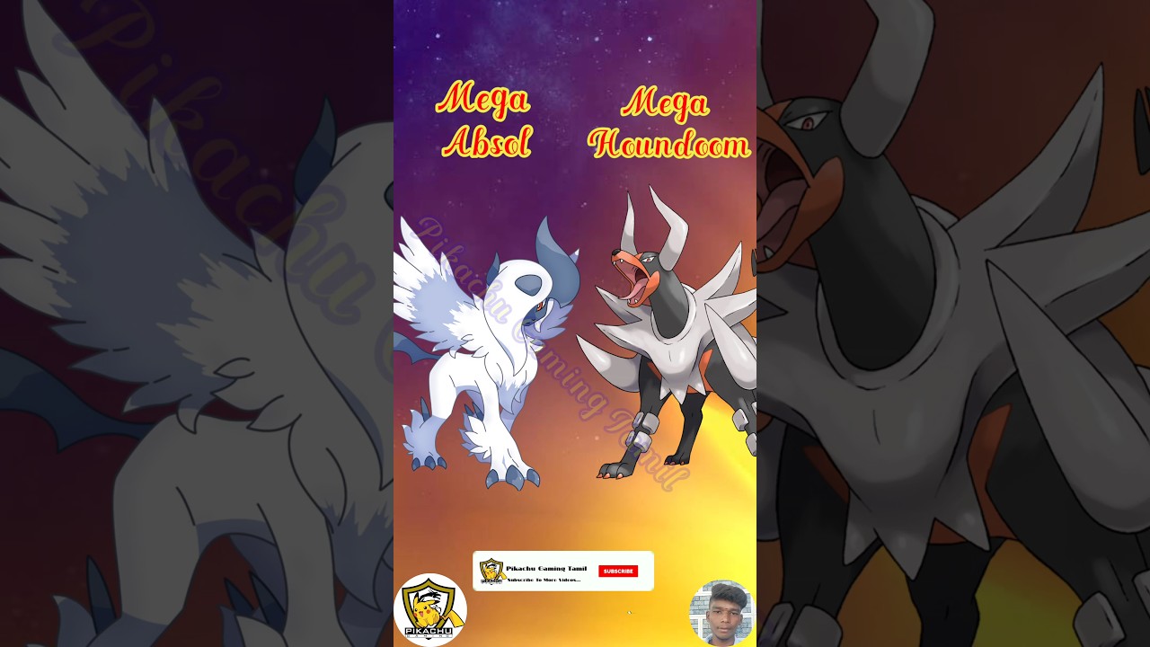 Mega Absol VS Mega Houndoom/Pokemon Battle/Who is strong🏆,#pokemon,#pikachu,#shorts,#trending,#ash,