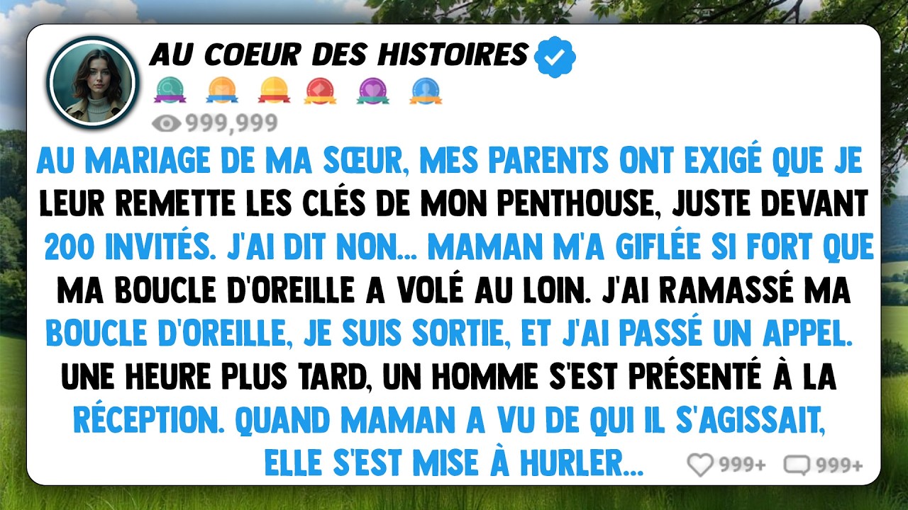 Au mariage de ma sœur, mes parents ont exigé que je leur remette les clés de mon penthouse...