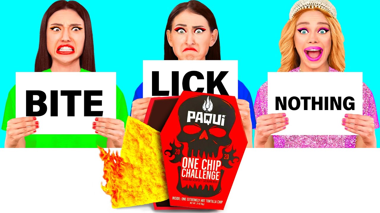 Bite, Lick or Nothing Challenge | Funny Kitchen Hacks by BaRaDa Challenge