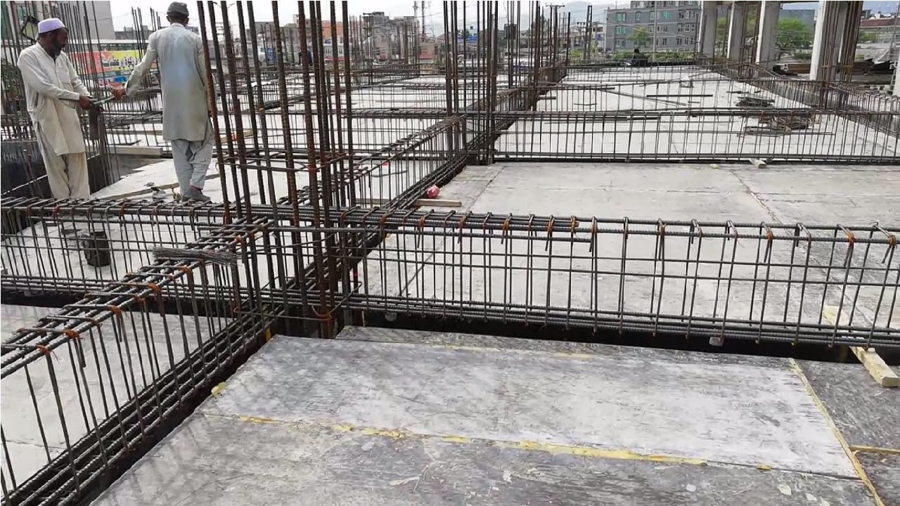 Beams reinforcement construction at the site