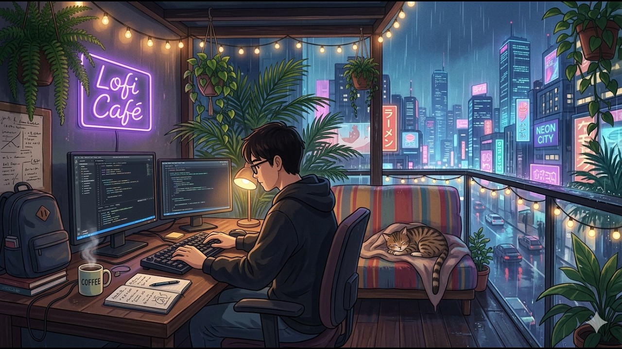 1990s Lofi City 🌧️ | Rainy Lofi Hip Hop & Rain Sounds
