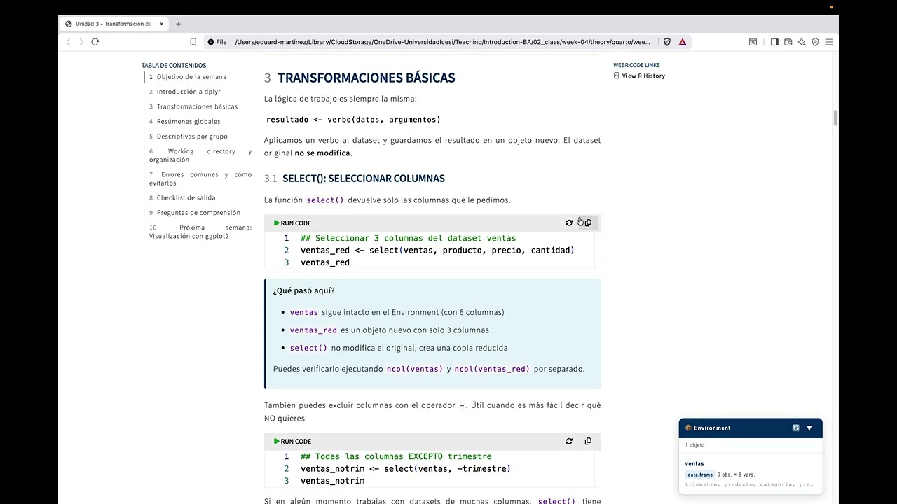 Week 04: Transformación de Datos con dplyr