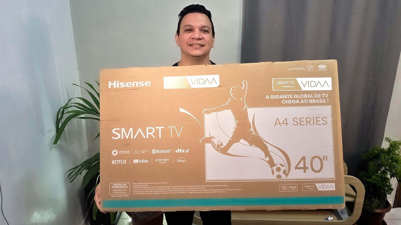 TV Hisense 40A4N é boa Unboxing Smart TV 40" FHD Hisense 40A4N 2025 Configurações Iniciais