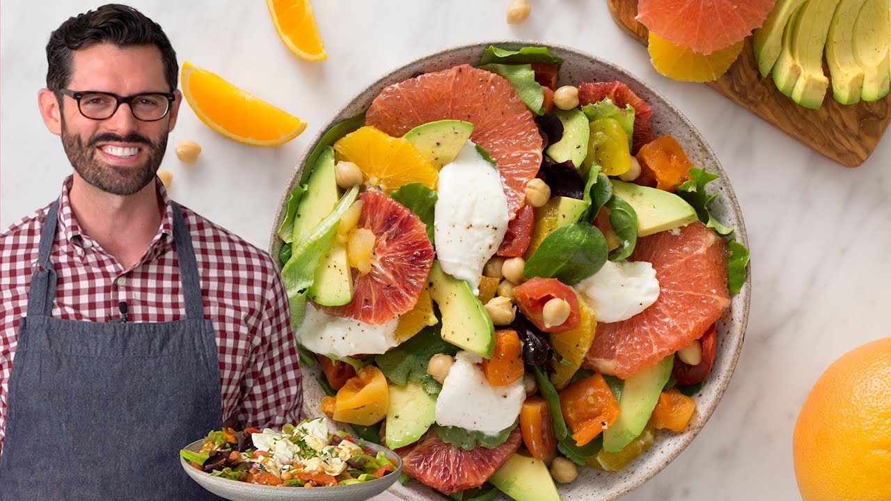 Avocado Salad with Tomatoes Citrus and Burrata