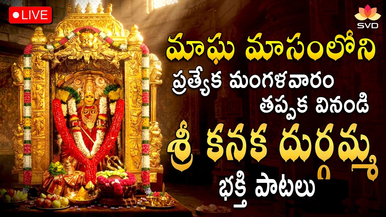 🔴 LIVE |  మంగళవారం వినాల్సిన కనక దుర్గా దేవి పాటలు| Kanaka Durga Suprabhatha #svdraagamtelugu