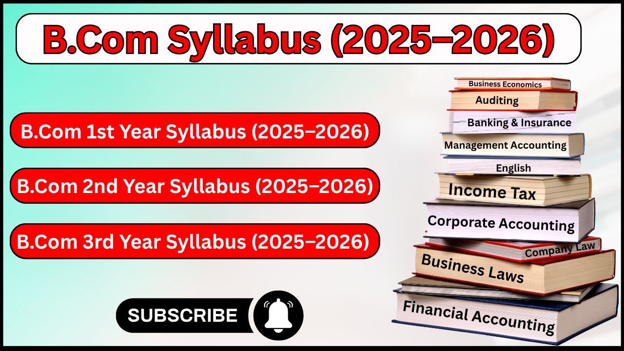 B.Com 1st, 2nd & 3rd Year Syllabus 2025-26| Complete Semester-wise Guide | Subjects, Tips & Updates!