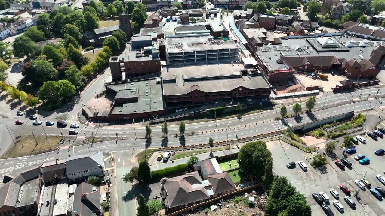 CANNOCK TOWN CENTRE DRONE FOOTAGE