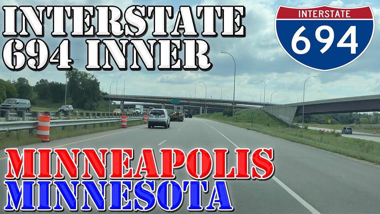 I-694 Inner - Minneapolis Beltway - Minneapolis - Minnesota - 4K Highway Drive