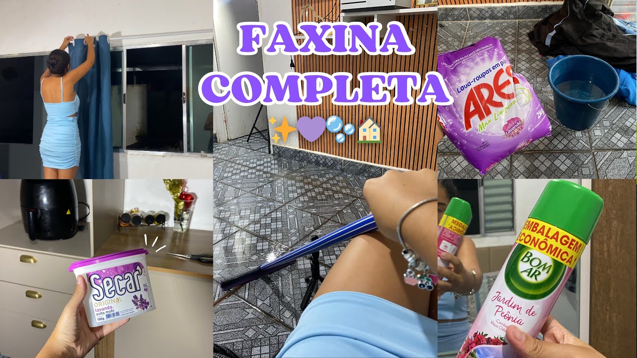 FAXINA NOTURNA COMPLETA - fiz tudo oque estava evitando ✨🫧💜