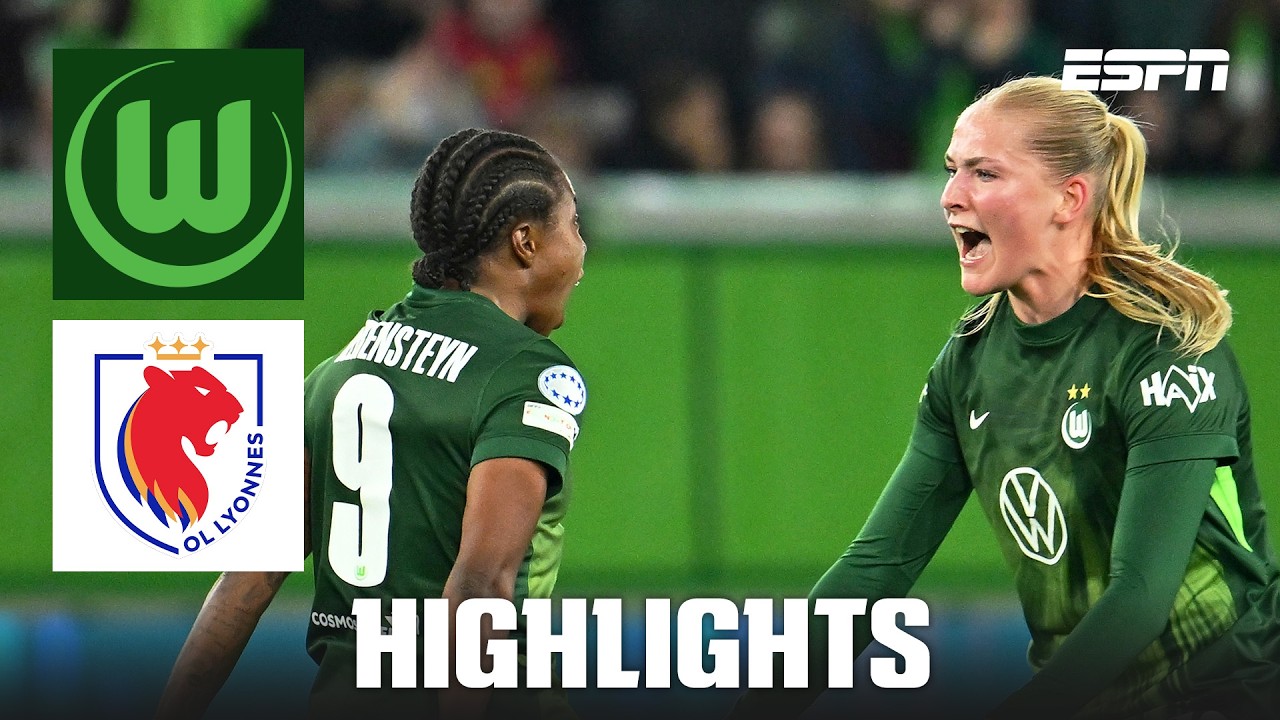 Wolfsburg edge OL Lyonnes in quarterfinal 1st leg  | UEFA Women&rsquo;s Champions League Highlights