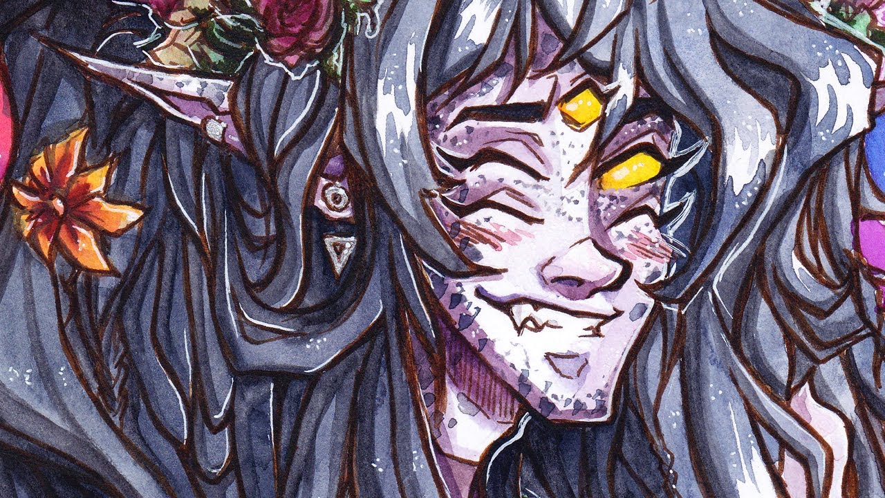 Alien Flower Crowns - Watercolour Illustration