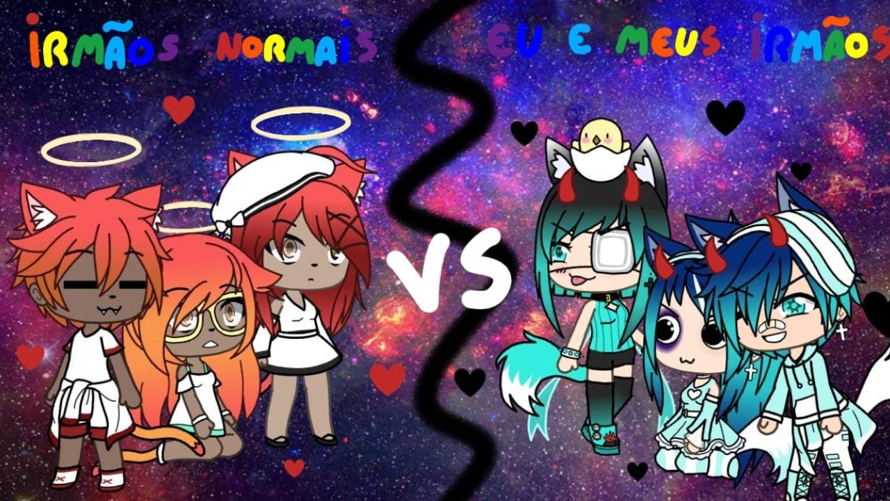 IRMÃOS NORMAIS vs EU E MEUS IRMÃOS { GACHA LIFE } #EspecialFérias