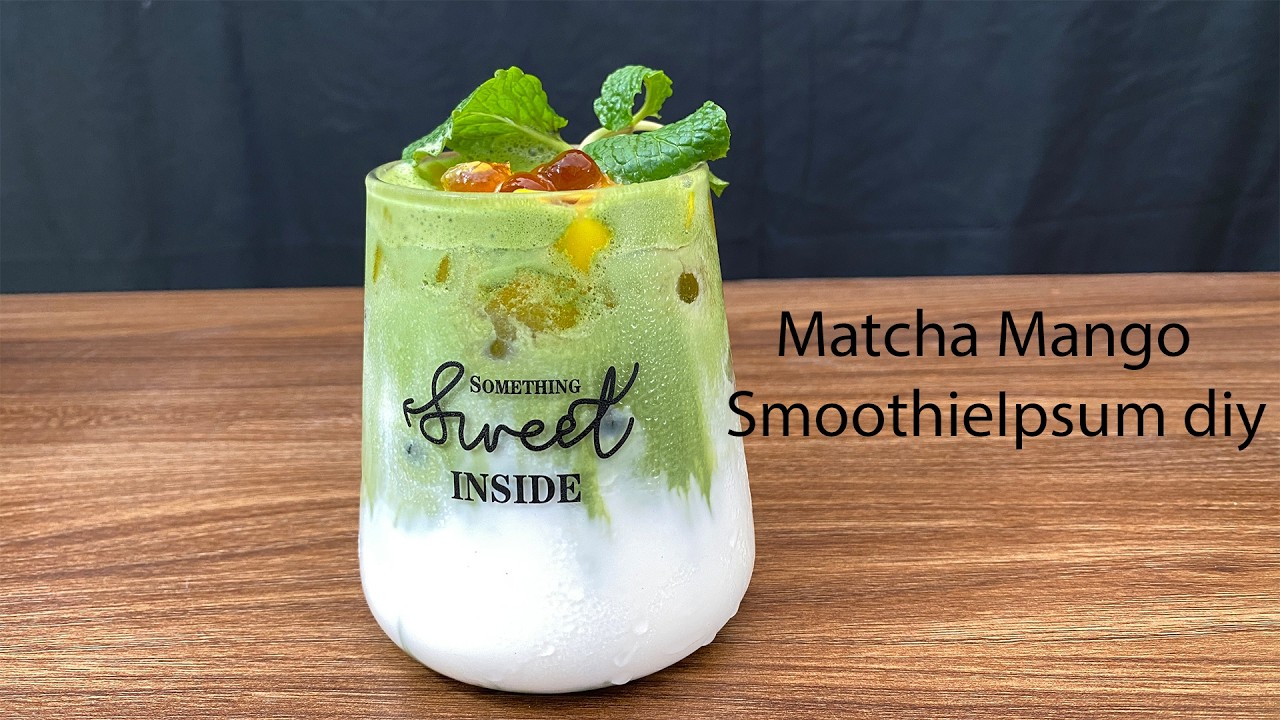 Instructions for making Matcha Mango Smoothie in 8 minutes