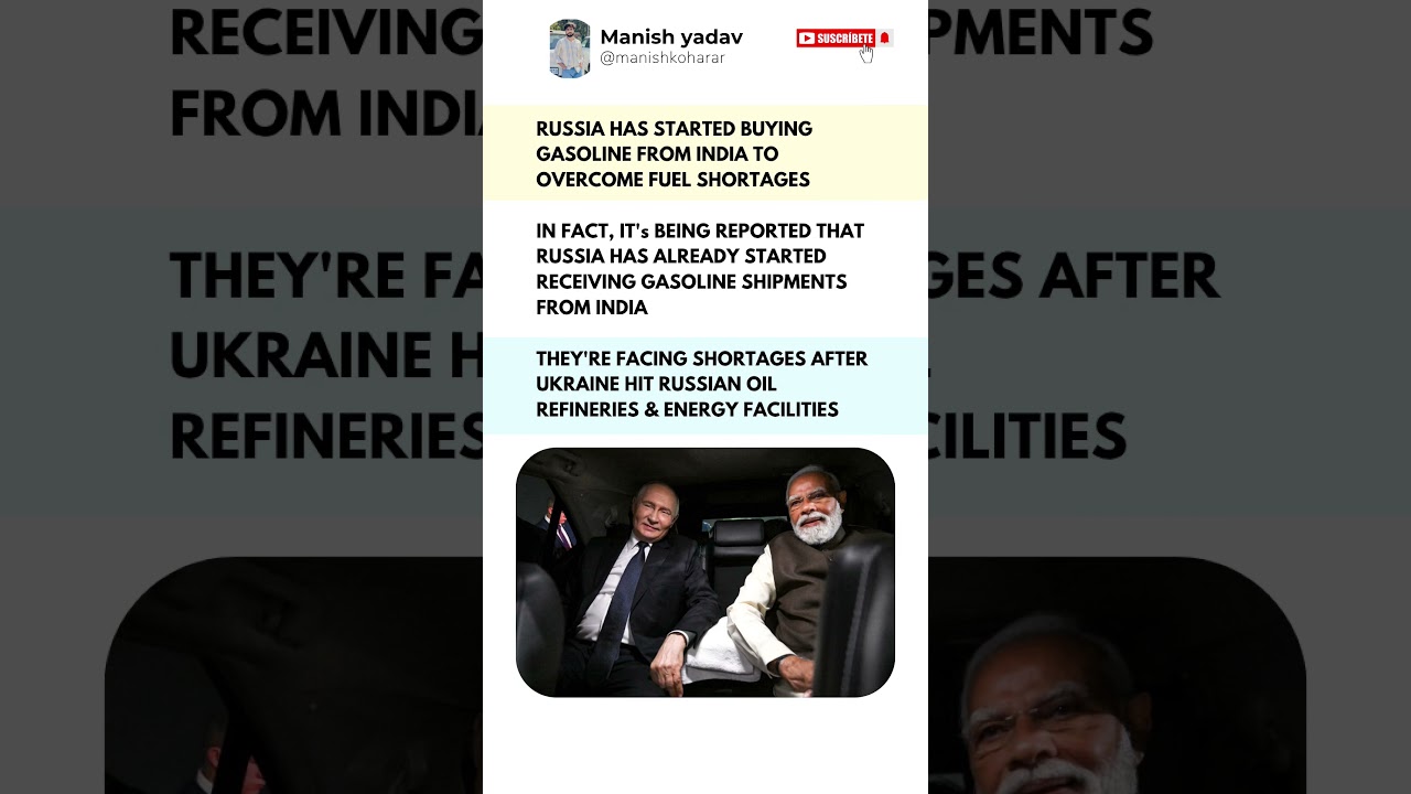 Russia Buying Gasoline From India  🇷🇺🇮🇳