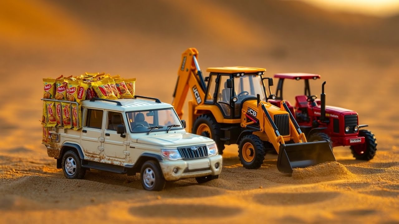 Bolero Pickup Accident Biggest Deep Pit Pulling Out JCB | ParleG Loading | Mahindra Tractor | CS Toy
