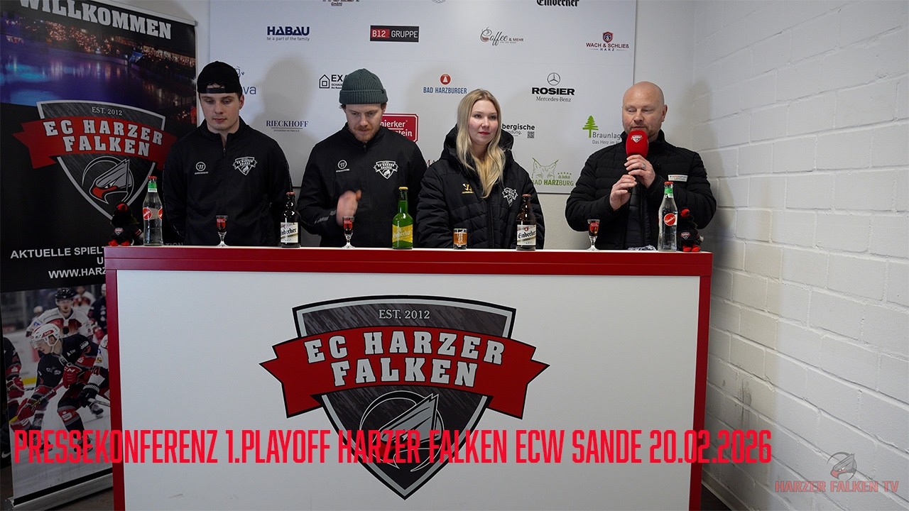 Pressekonferenz Harzer Falken ECW Sande 1. PlayOff 20. 02. 2026