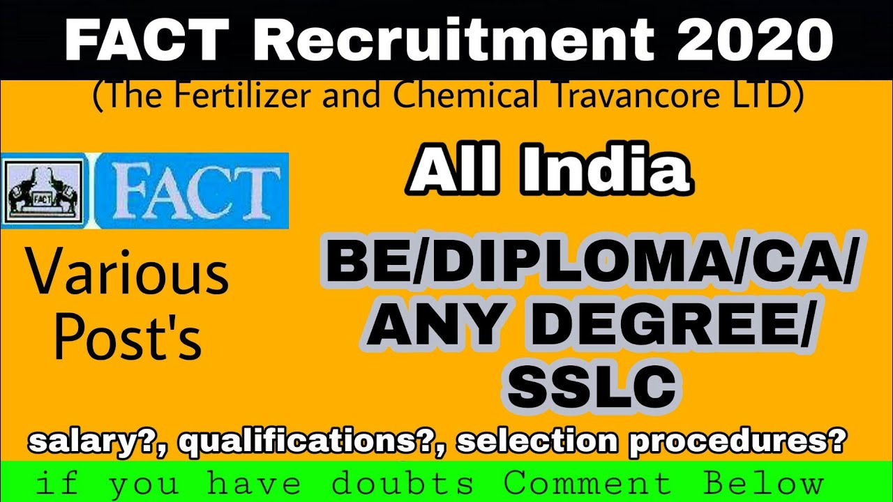 FACT recruitment 2020 | what are Qualification required?- kscguide