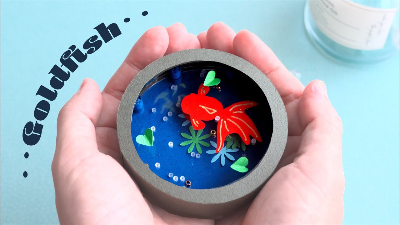 Как сделать золотую рыбку из бумаги - DIY How to make boxed paper goldfish / Tutorial