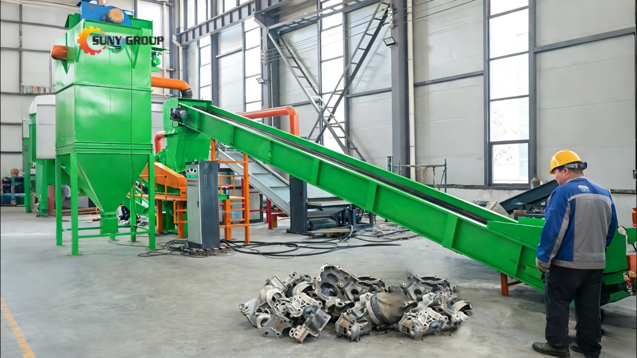 How to Recycle Engine Blocks & Auto Parts | Scrap Metal Crushing and Separation Line