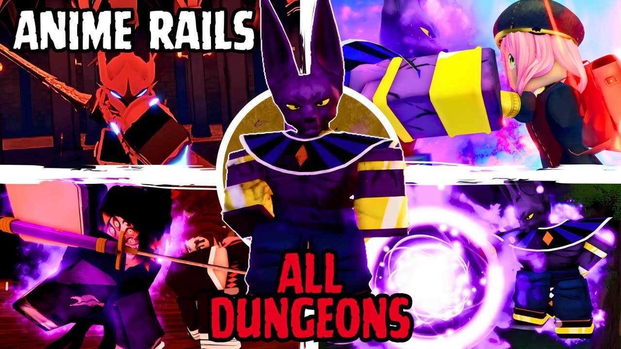 Anime Rails Alpha - All Dungeons Boss Fights [Solo Run] - Roblox