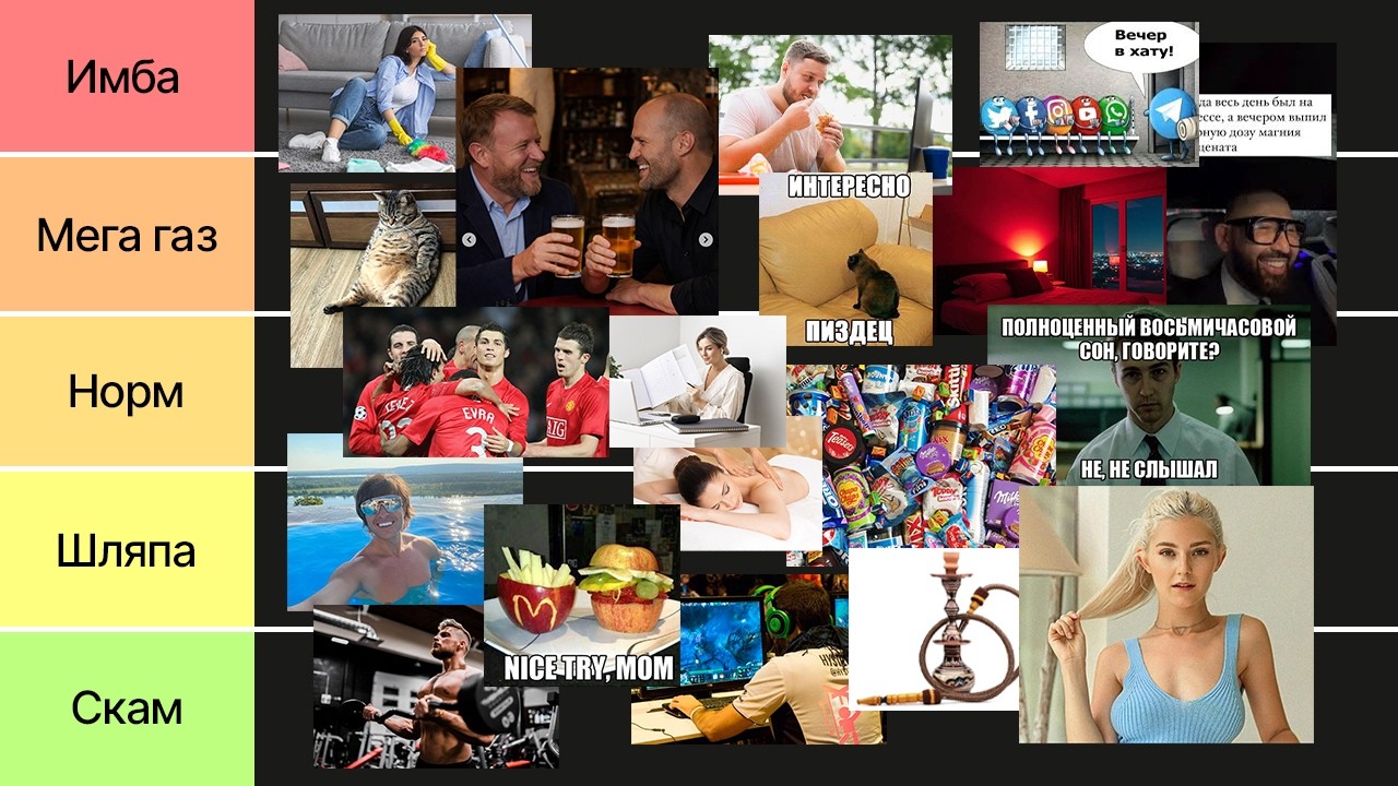 ТИР ЛИСТ ОТДЫХА (62 способа отдохнуть успокоиться расслабиться)