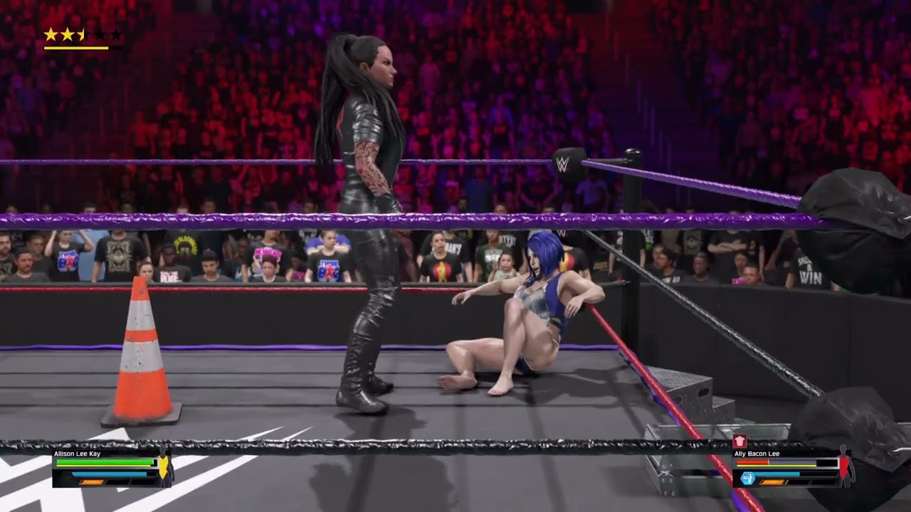 WWE 2K25 Ashley Lee Kay Vs Ally Bacon Lee (Female Bodyguard Low blow match)