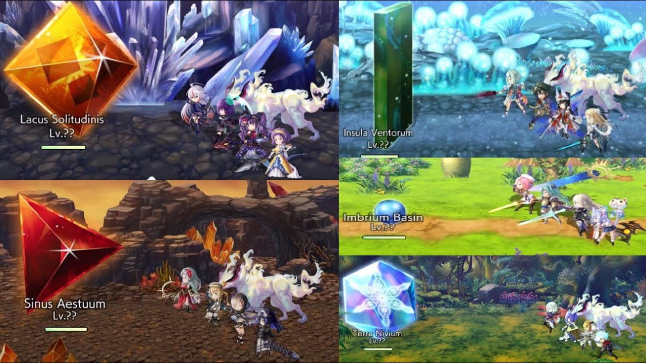 Another Eden ALL Artificial Spirits | Feat Wind, Fire, Earth, Slash, Crystal Zones | 2 years late