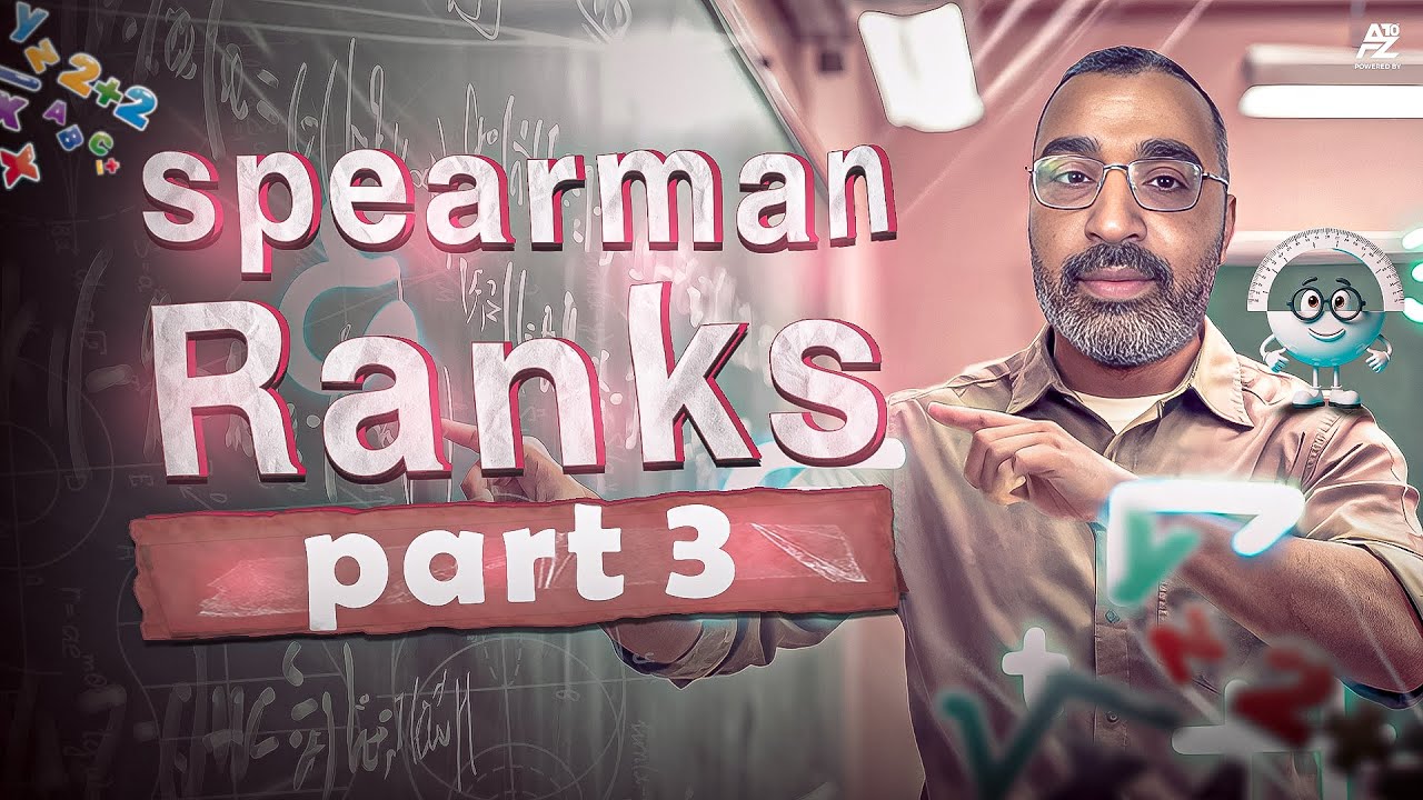 الحصة الثالثة spearman Ranks ـ  Statistics | الصف الثالث الثانوي أدبي لغات 2026 | مستر حسن يونس