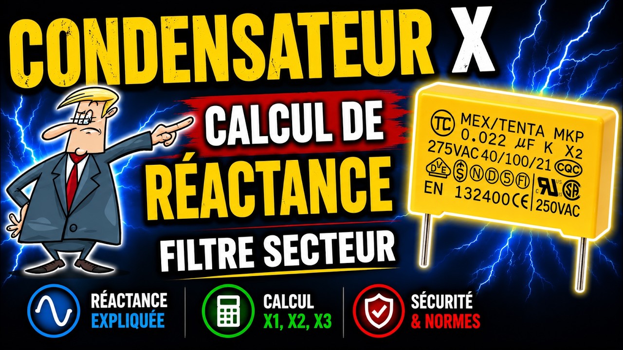 Electronique condensateur X calcul de réactance filtre secteur condensateur x1 x2 x3