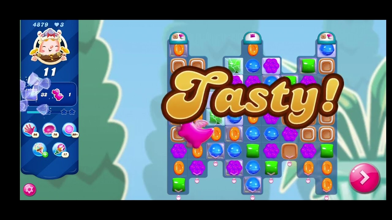 Candy Crush Saga level-4879//No boosters//Super hard level