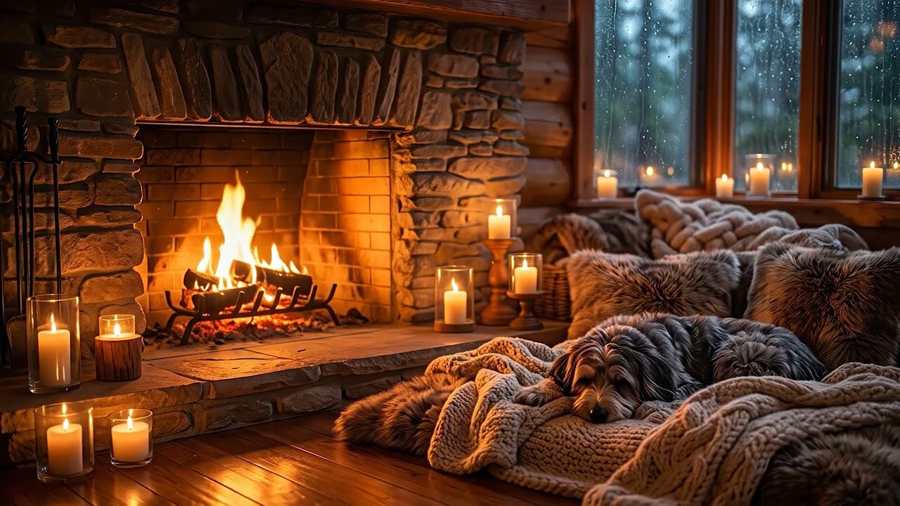 A Guided Fireplace Relaxation | Gentle Sleep Affirmations with Fire Sounds