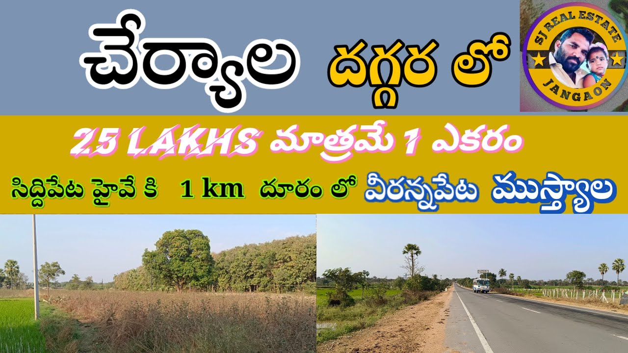 25 lakhs మాత్రమే 1 acre//సిద్దిపేట హైవే కి 1 km//చేర్యాల దగ్గర#trendingvideo#agriculture