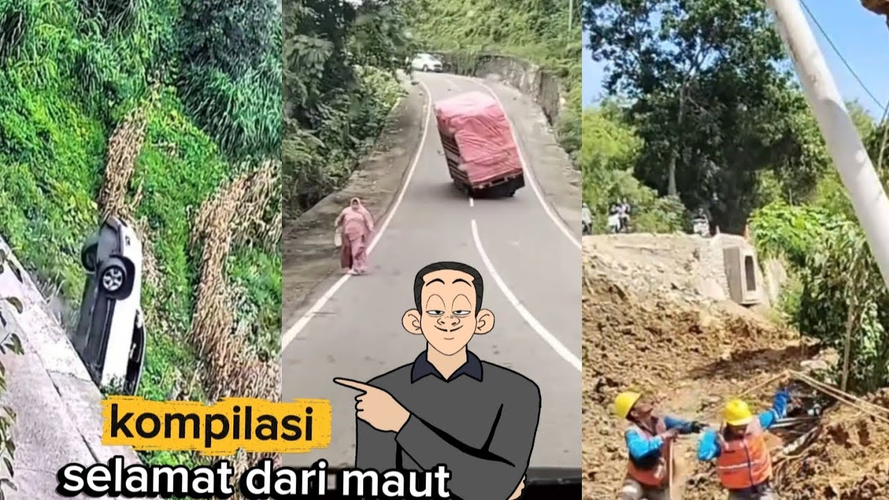 Kompilasi selamat dari bahaya #animasi #funny #cctv 